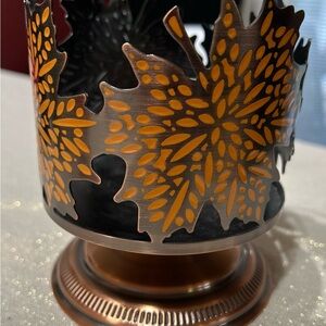 Copper Leaf Candle Holder Bath & Body Works Large Candle 3 Wick